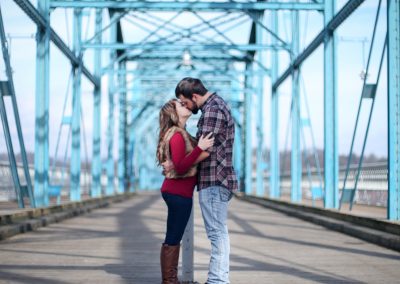 Chattanooga walking bridge photography couples engagement